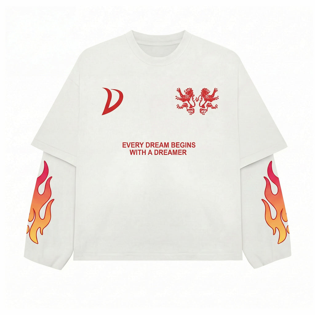 LONGSLEEVE WHITE/ORANGE