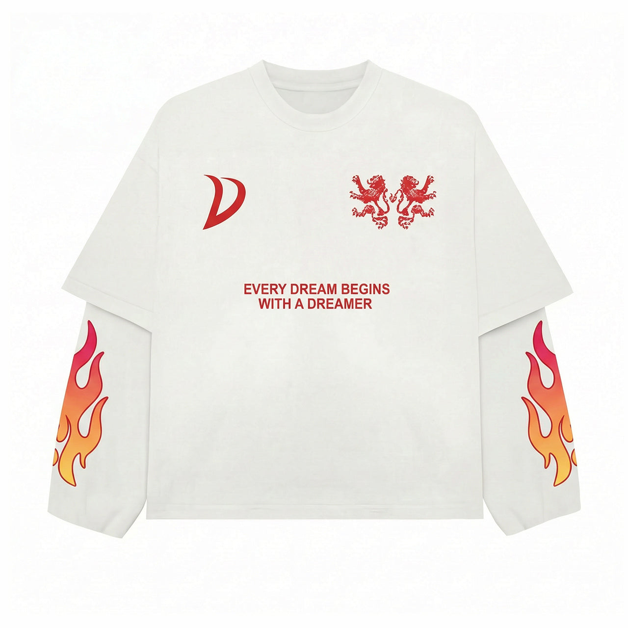 LONGSLEEVE WHITE/ORANGE