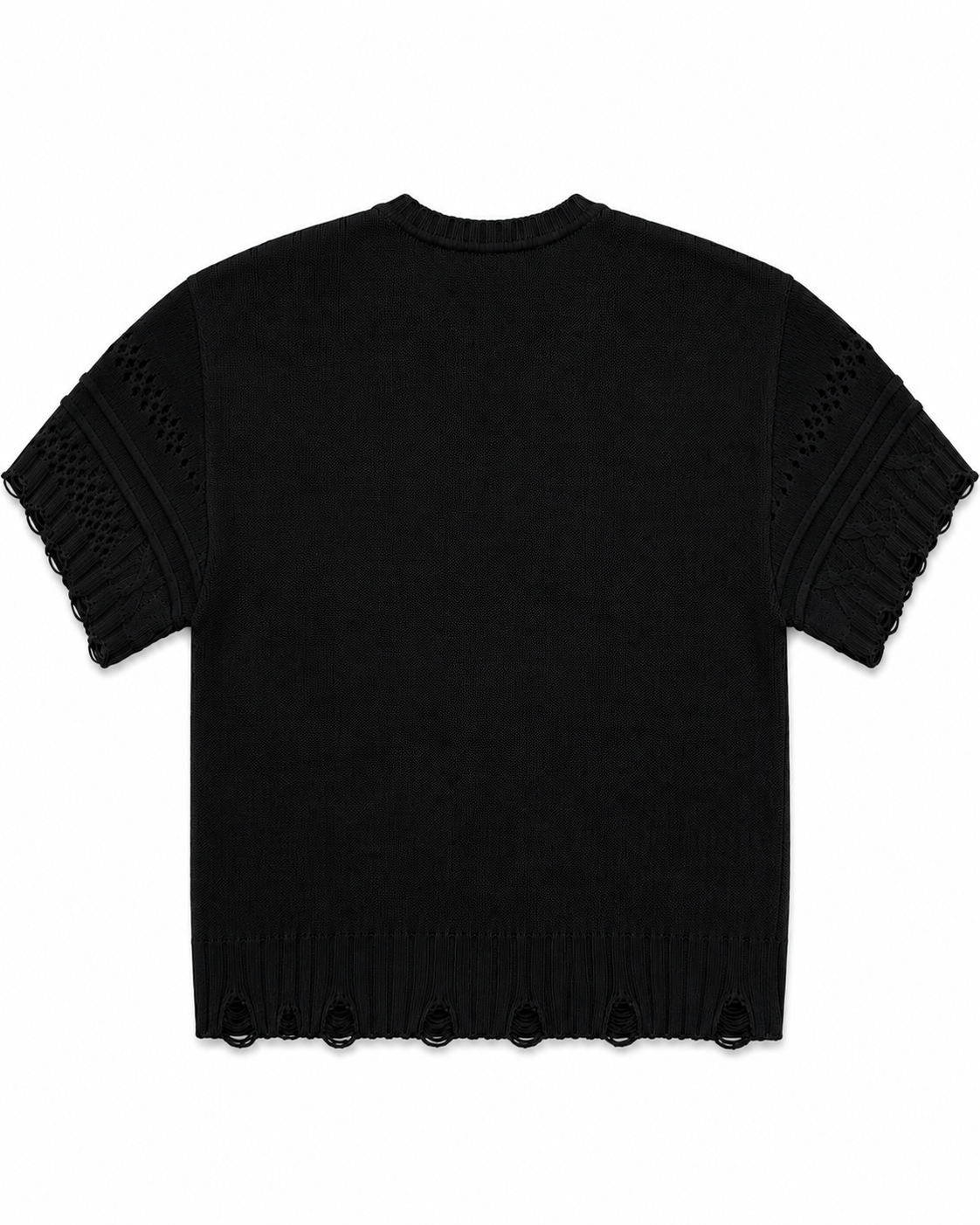 T-SHIRT CROP HANDMADE BLACK