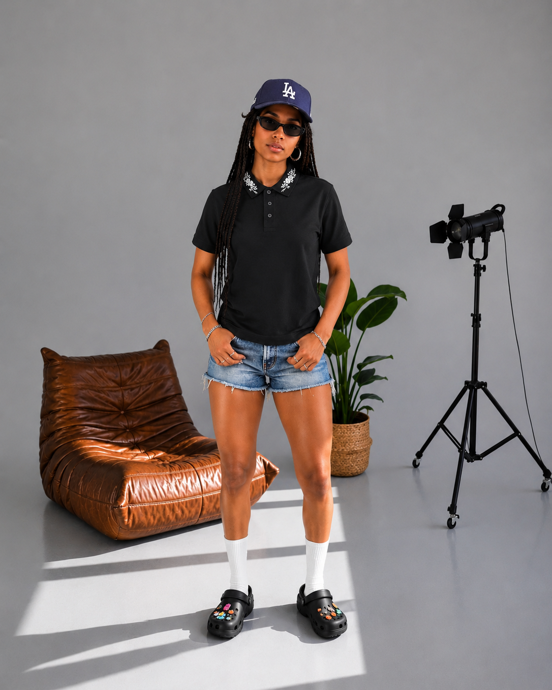 Polo nera/bianca