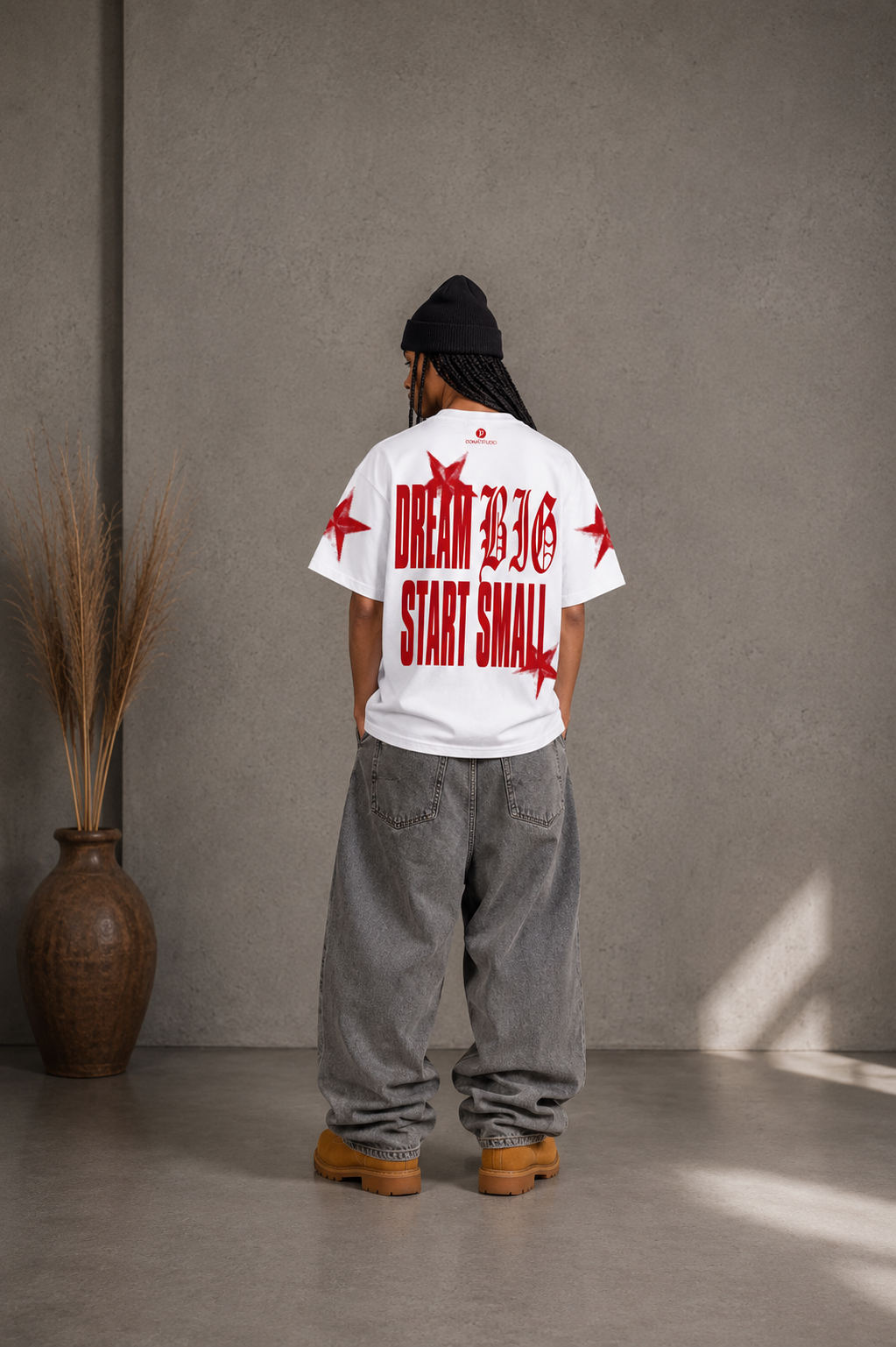 T-SHIRT DREAM BIG WHITE/RED