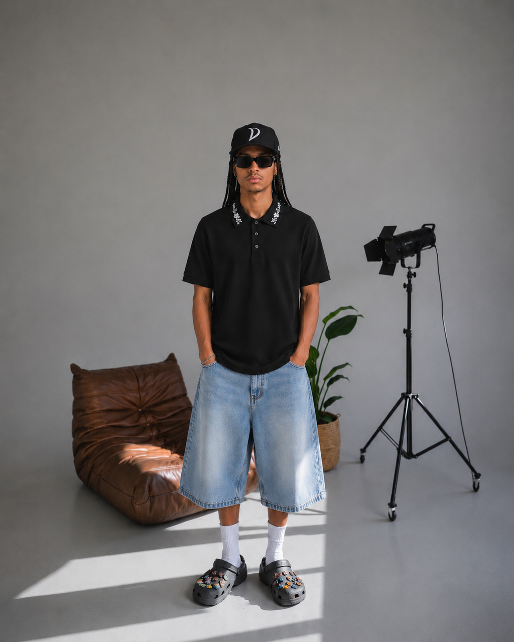 Polo nera/bianca