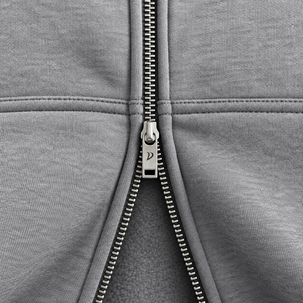 Grey high-neck sweatshirt