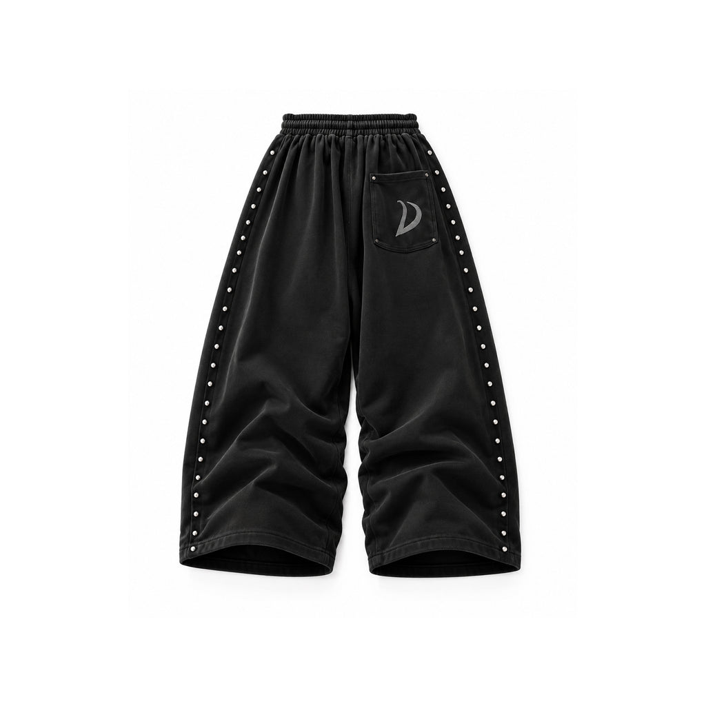 Black studded trousers