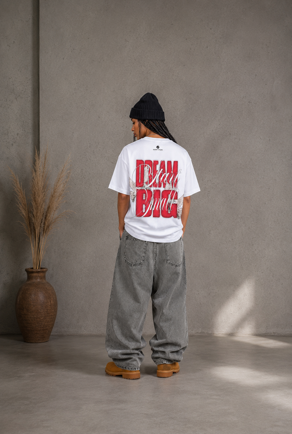 T-SHIRT DREAM BIG START SMALL WHITE
