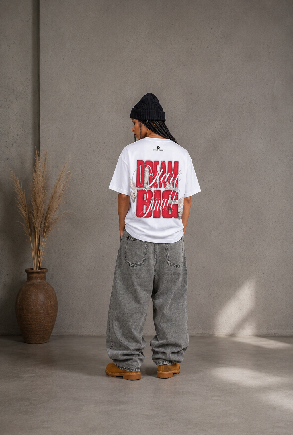 T-SHIRT DREAM BIG START SMALL WHITE