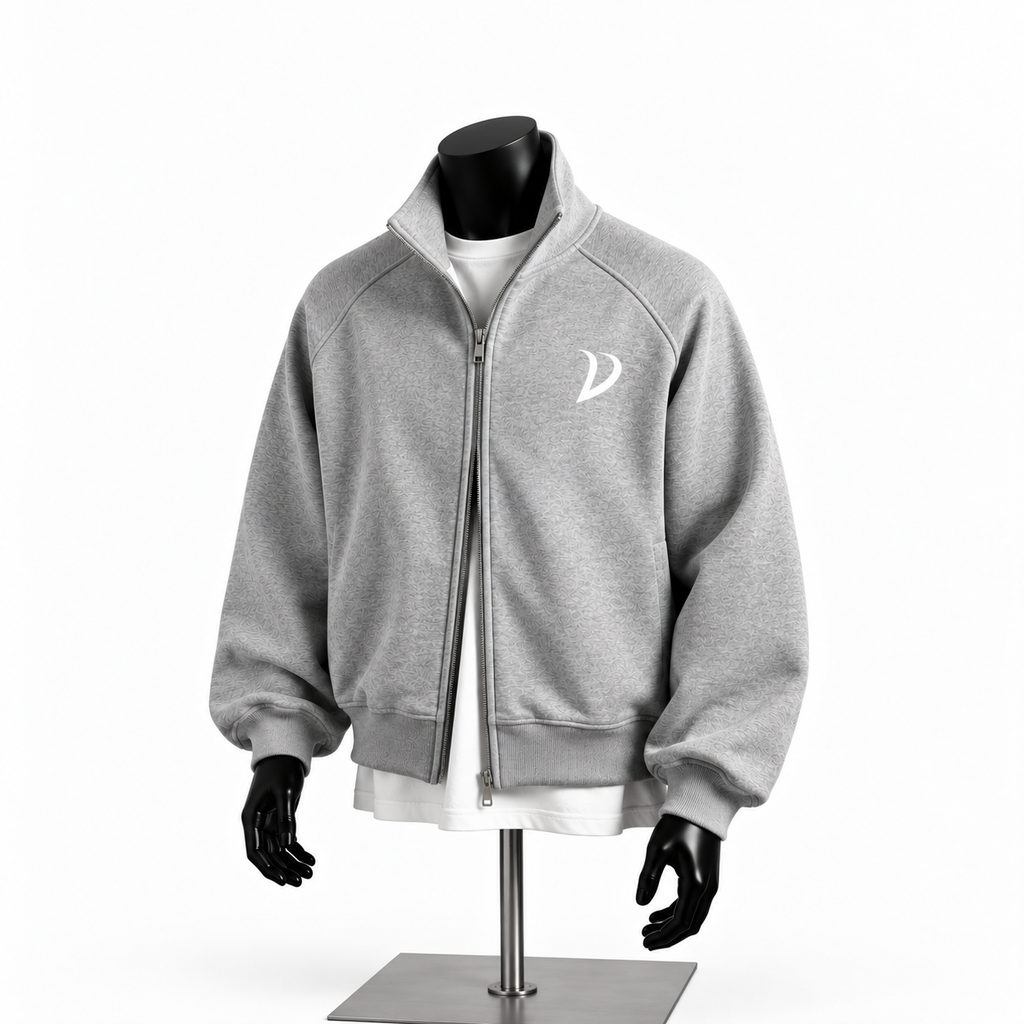Grey high-neck sweatshirt