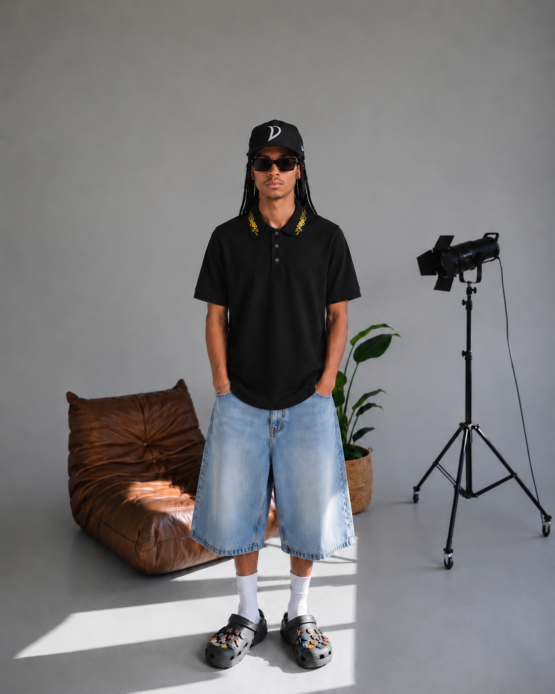 Polo black/yellow