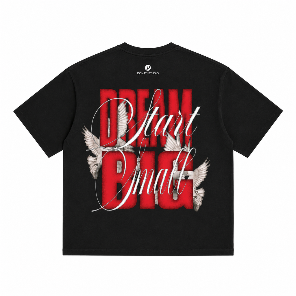 T-SHIRT DREAM BIG START SMALL BLACK