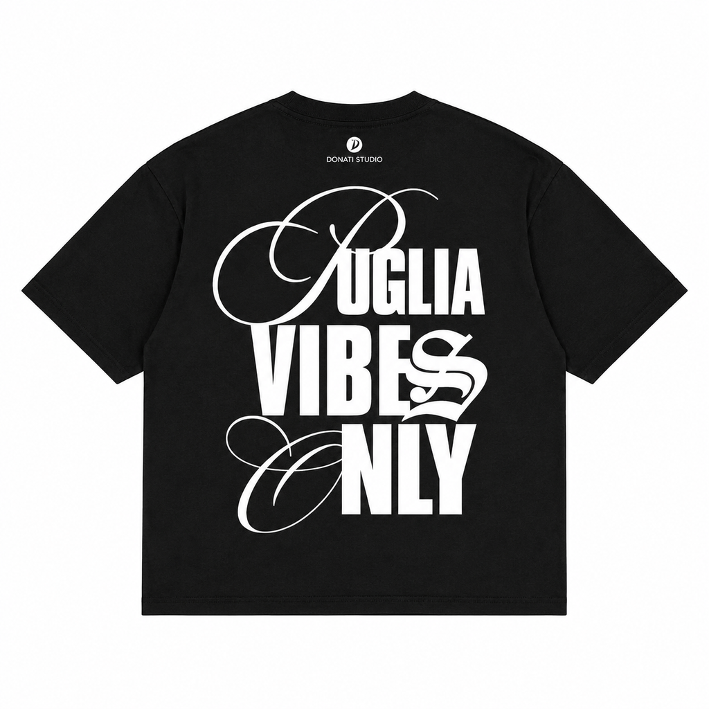 T-SHIRT PUGLIA VIBES ONLY-  BLACK