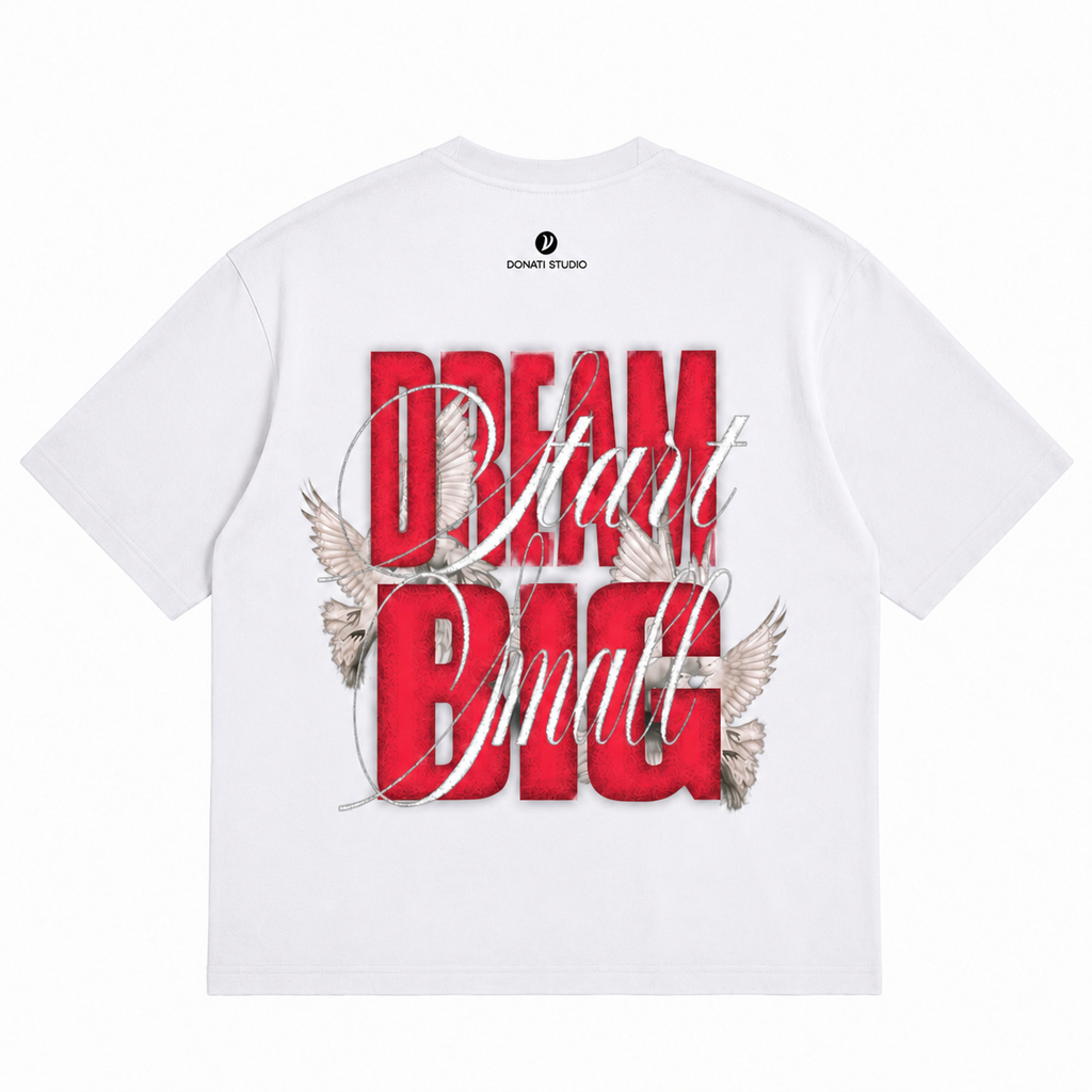 T-SHIRT DREAM BIG START SMALL WHITE