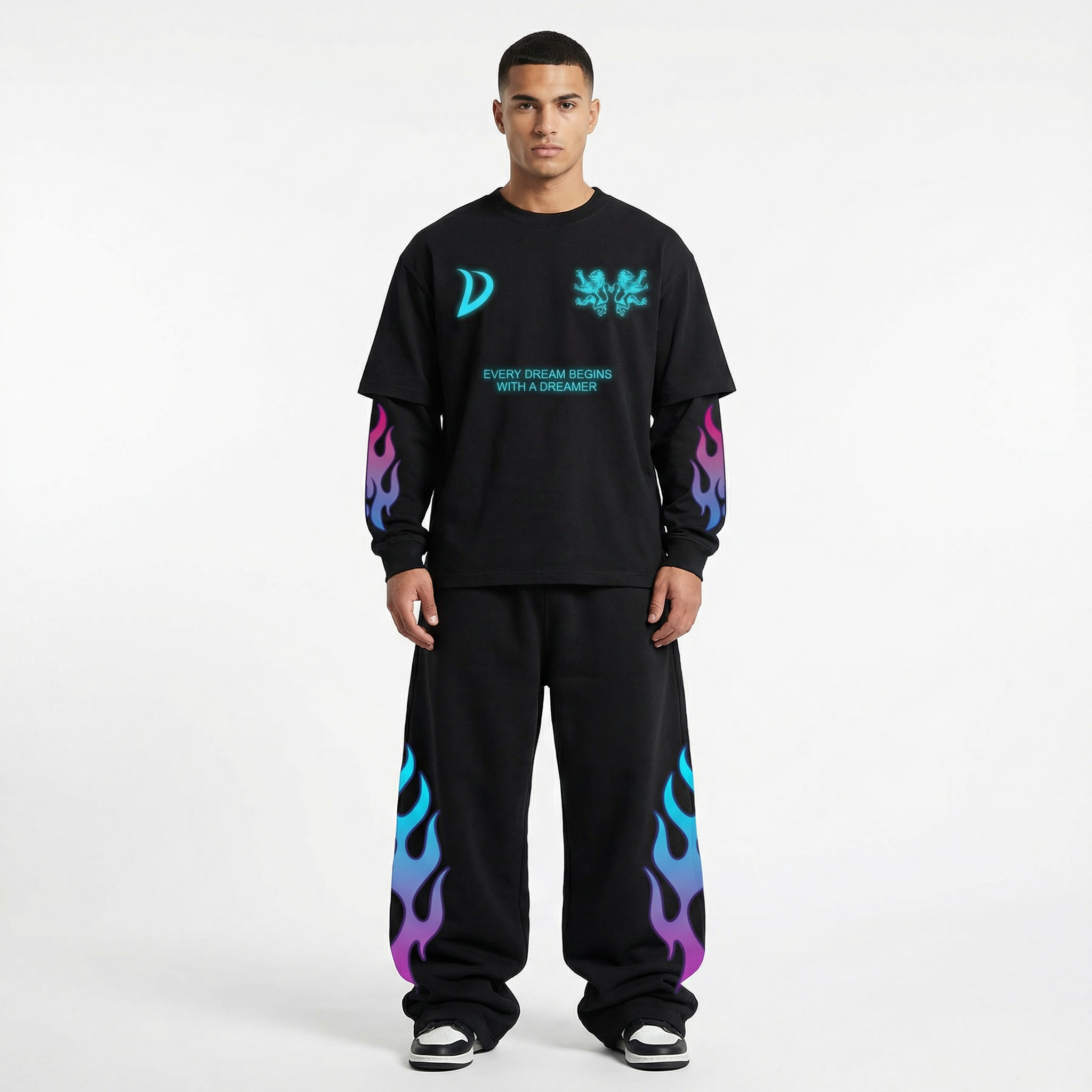 LONGSLEEVE BLACK/FUCHSIA