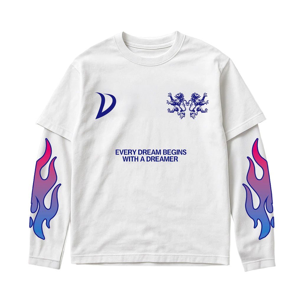LONGSLEEVE WHITE/ PINK