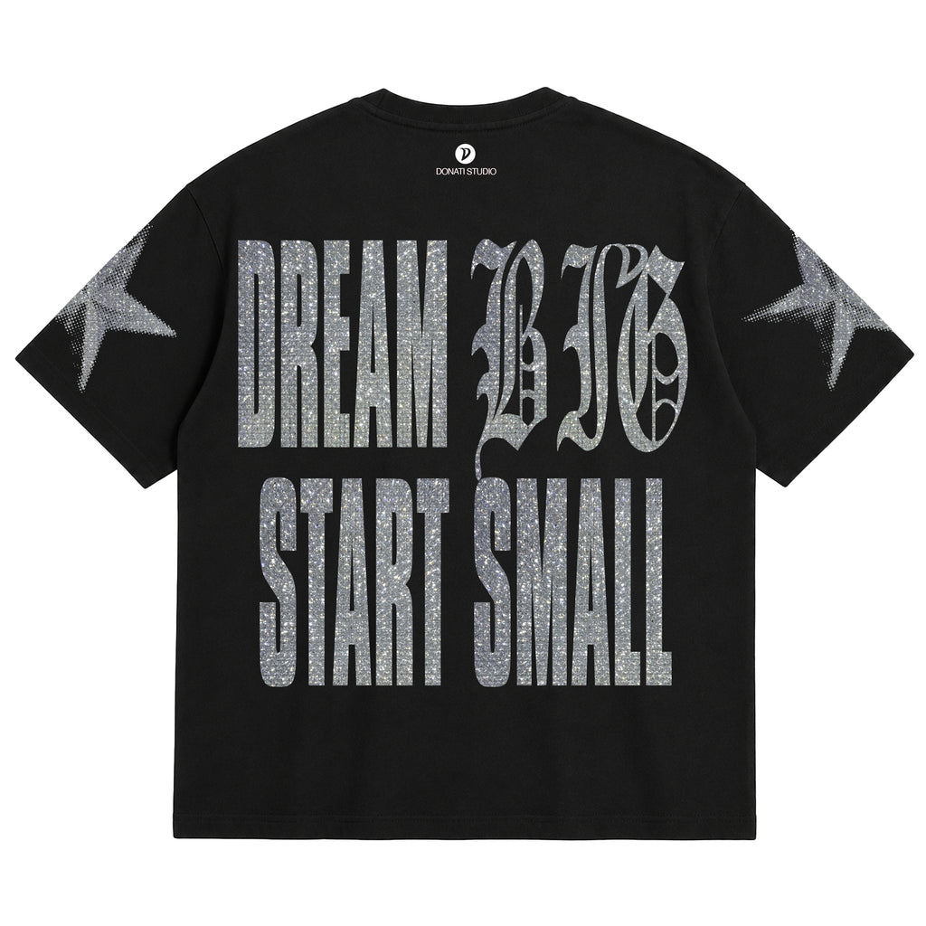 T-SHIRT DREAM BIG GLITTER - BLACK