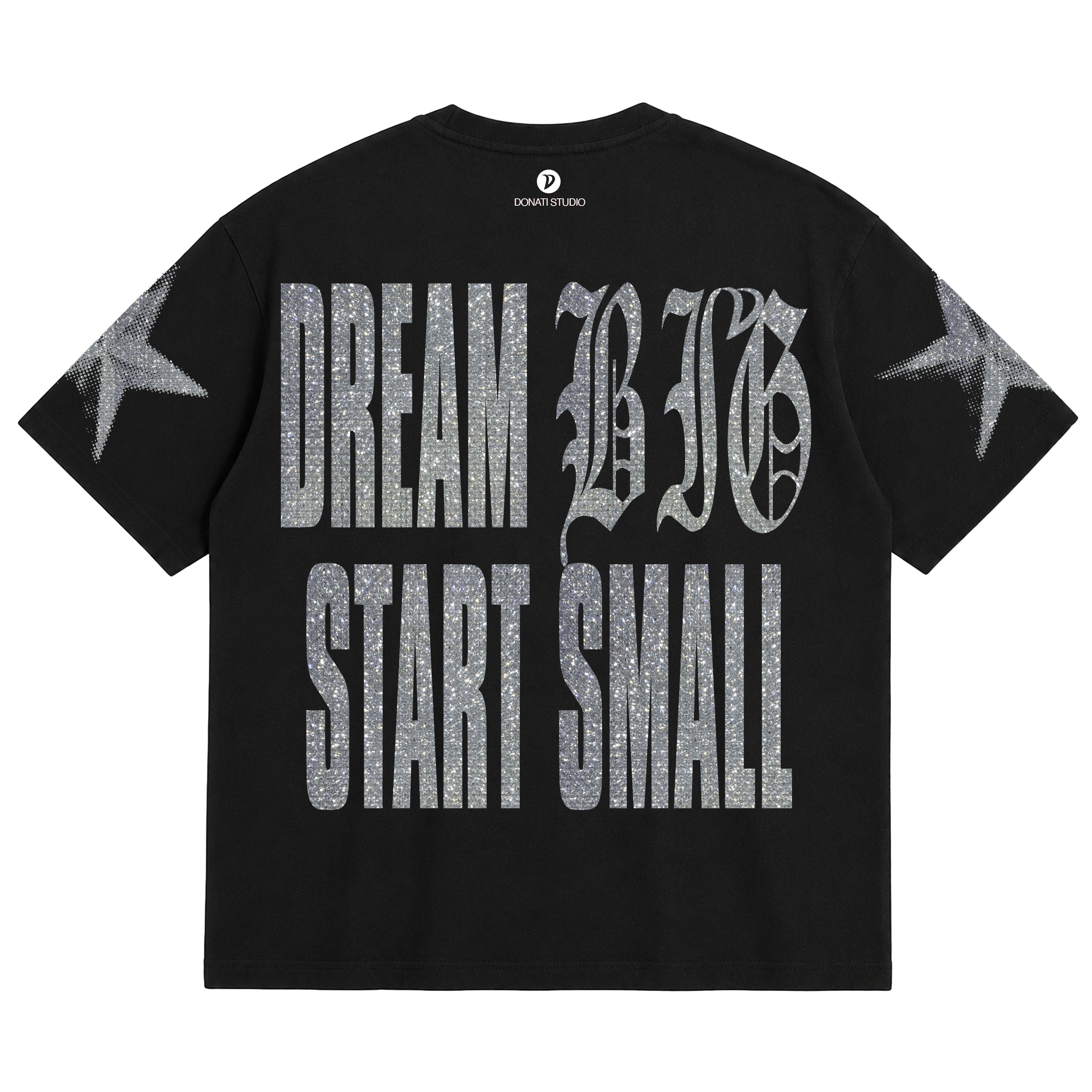 T-SHIRT DREAM BIG GLITTER - BLACK